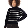 French Connection Womens Roll Neck Jumper Dark Navy/Ecru