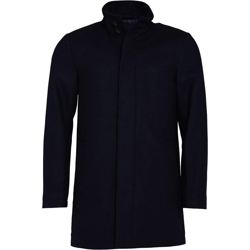 French connection mens single breasted collar wool jacket marine clearance