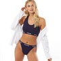 French Connection Womens Crop Top And Tanga Set Navy