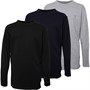 French Connection Boys Three Pack Crew Long Sleeve Tops Black/Marine/Light Grey Melange