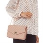 French Connection Womens Quilted Crossbody Dusty Rose