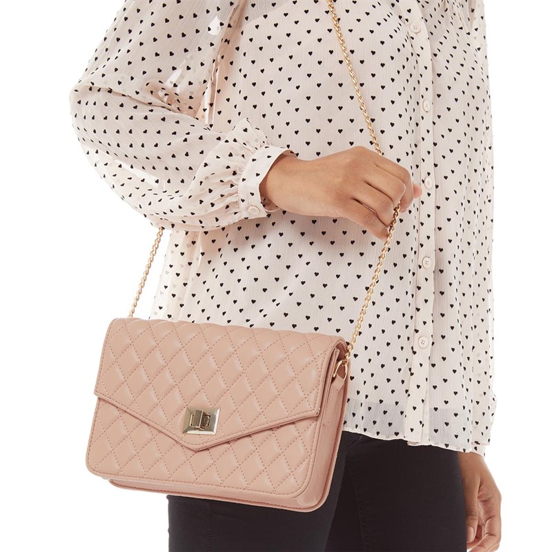 Buy French Connection Womens Quilted Crossbody Dusty Rose