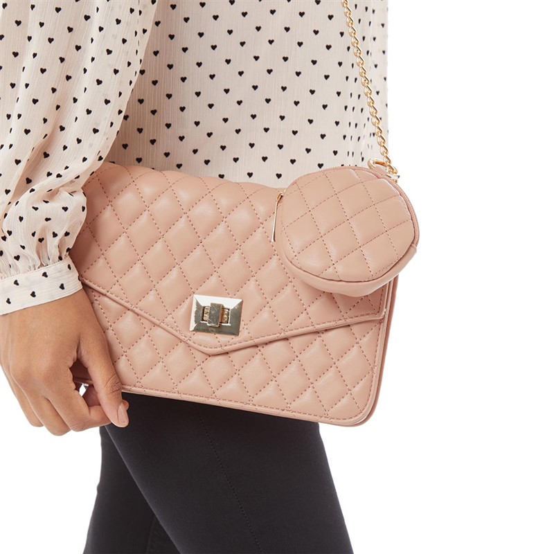 Buy French Connection Womens Quilted Crossbody Dusty Rose