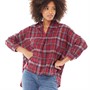 French Connection Dames Check Side Split Blousen en overhemden Rood Geruit