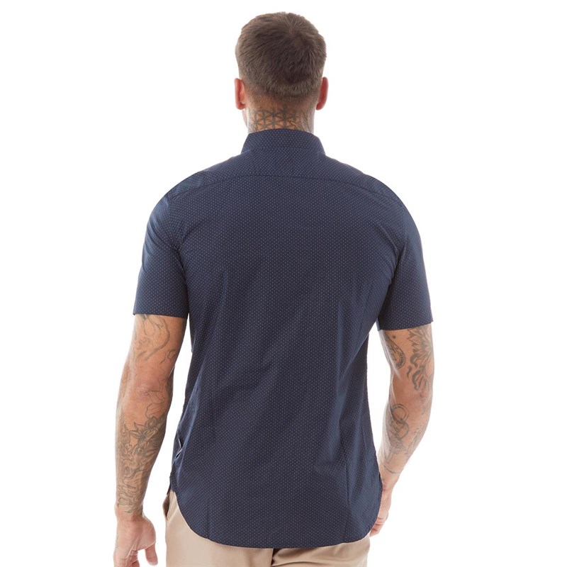 French Connection Herre Design Skjorter med korte ærmer Mørk Marineblå