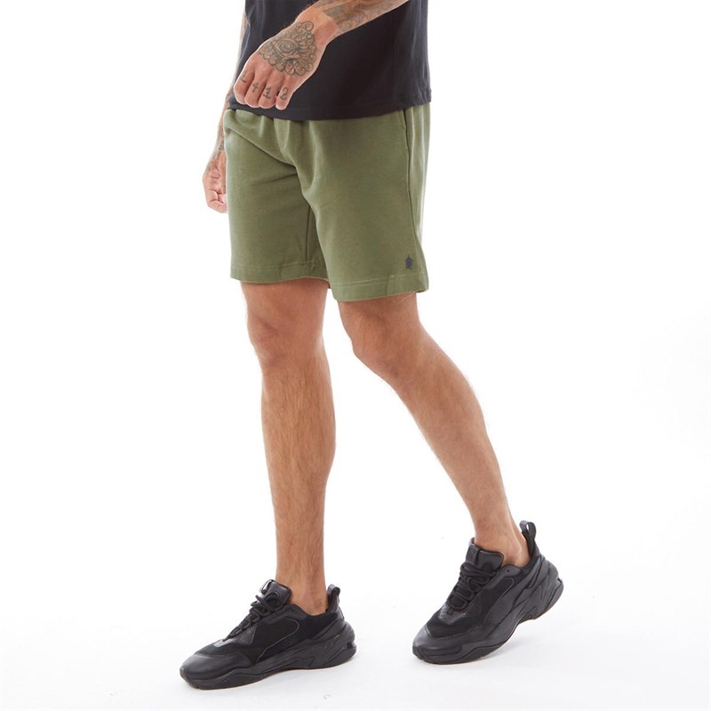 French Connection Mens Jersey Shorts Khaki
