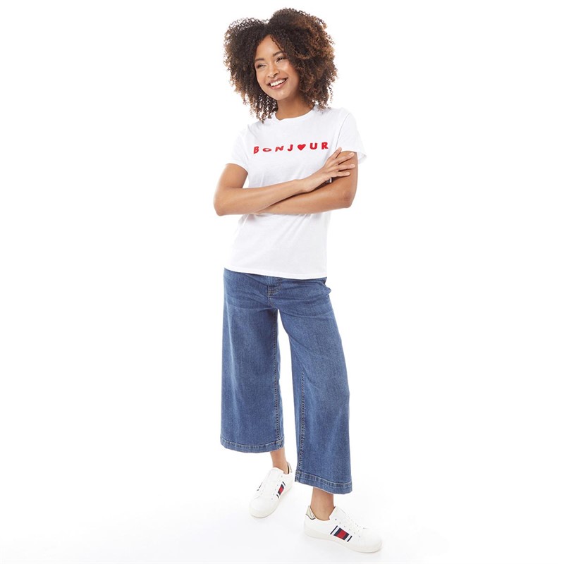 French Connection Womens Bonjour T-Shirt White