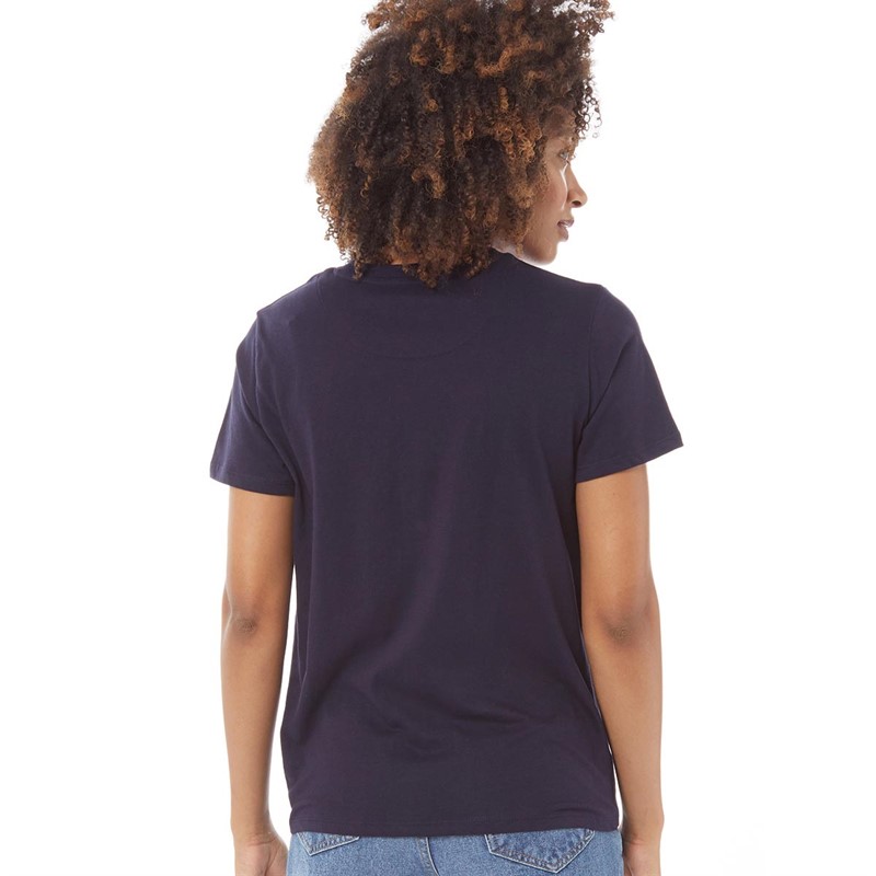French Connection Womens Bonjour T-Shirt Dark Navy/Red