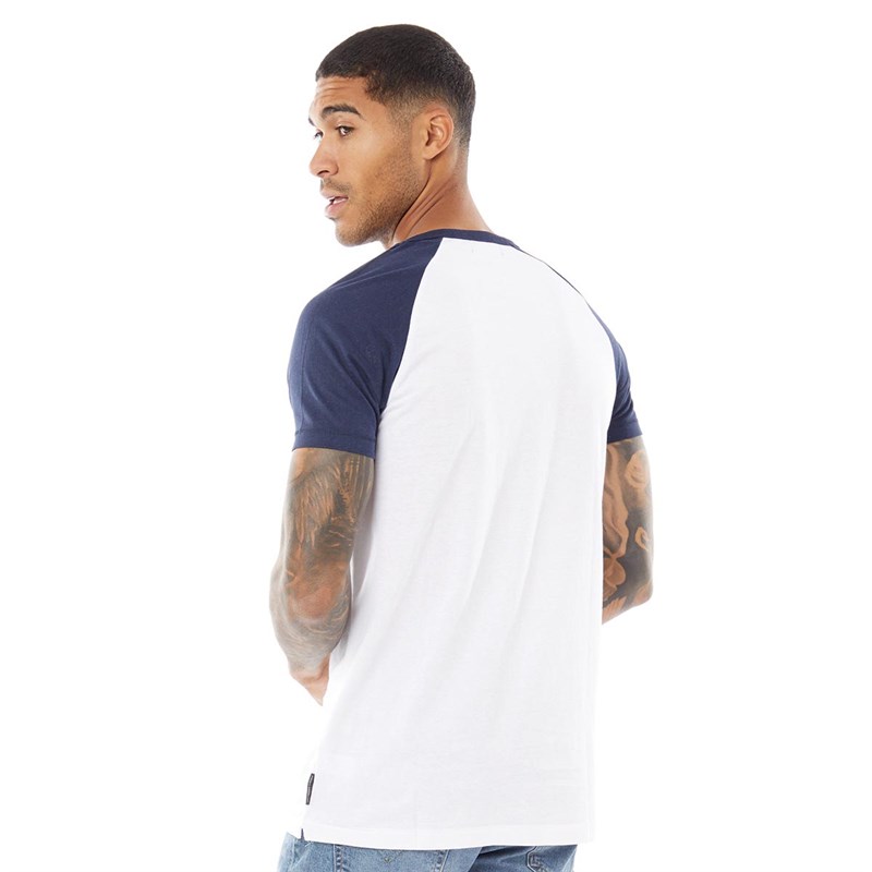 Buy French Connection Mens Raglan T-Shirt White/Marine