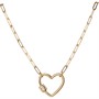 French Connection Womens Heart Necklace Gold/Diamente