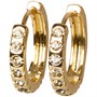 French Connection Womens Crsytal Huggie Earrings Gold/Transluscent