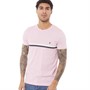 French Connection Mens Two Stripe T-Shirt Pink Melange/White/Marine
