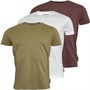 French Connection Mens Three Pack Crew T-Shirts Multi 5 - Chateaux Melange/Light Khaki/White