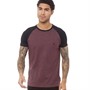 French Connection T-Shirts Raglan Homme Bordeaux Chiné