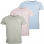French Connection Mens Three Pack Script T-Shirts Multi 20 - Sky Melange/Pink Melange/New Sage