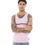 French Connection Mens Vest Two Stripe Pink Melange/White/Marine