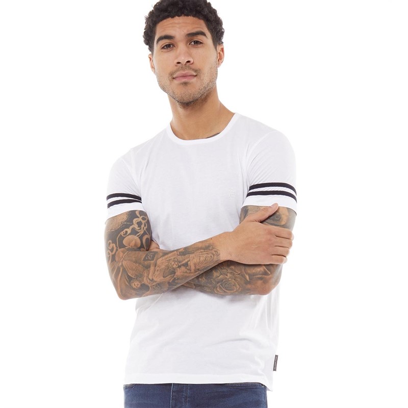 T-shirt Uomo French Connection Manica Corta Con Logo Stampa - Puro Cotone Taglie Da S A XXL