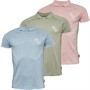 French Connection Mens 3 Pack Jersey Polo Shirts Multi 11 - Sky Melange/Pink Melange/New Sage