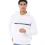 French Connection Mens Two Stripe Hoodie White/Sky/Marine