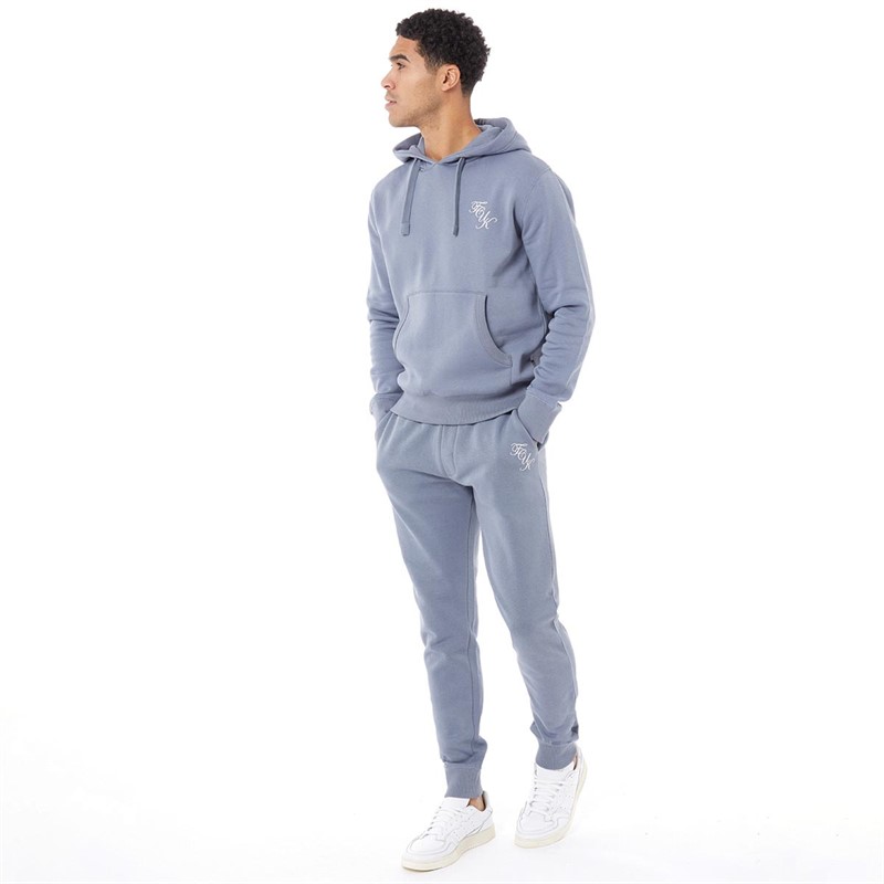 French Connection Mens Script Tracksuit Light Blue/White