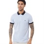 French Connection Mens Single Stripe Polo Sky Melange/White