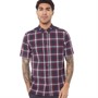 French Connection Mens Short Sleeve Checked Shirt Marine