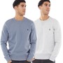 French Connection Mens Two Pack Crew Neck Sweatshirt Multi 5 - Light Blue Melange/Light Grey Melange