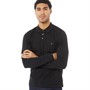 French Connection Mens Long Sleeve Polo Black/Gunmetal
