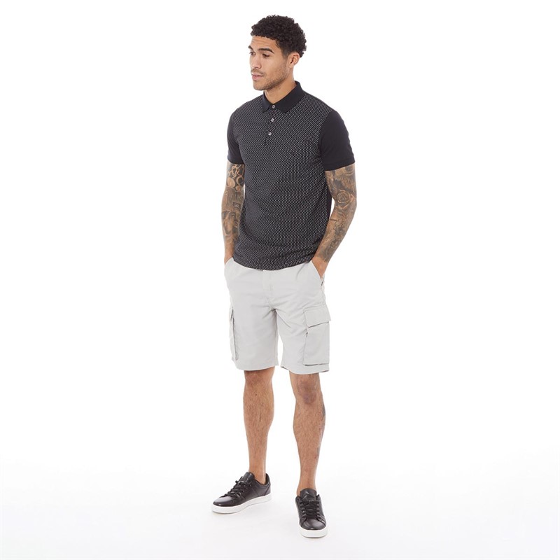 French Connection Mens Tear Solid Sleeve Polo Marine/White
