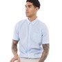 French Connection Mens Short Sleeve Linen Shirt Soft Blue