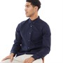 French Connection Mens Long Sleeve Linen Shirt Marine