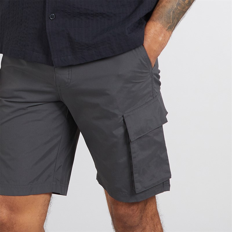 French Connection Mens Cargo Tech Shorts Charcoal