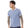 French Connection Mens Stripe Collar Polo Light Blue Melange