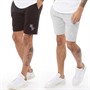 French Connection Mens Jersey Script Two Pack Shorts Multi 1 - Black/Light Grey Melange