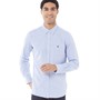 French Connection Chemises à Manches Longues Oxford Homme Bleu Chiné