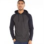 French Connection Mens Hooded Raglan Top Charcoal Melange/Marine