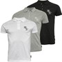 French Connection Mens Three Pack Jersey Polos Multi 1 - Black/White/Grey Melange