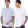 French Connection Chemises à Manches Courtes Oxford Homme Bleu Ciel