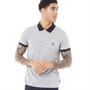 French Connection Mens Contrast Collar Polo Light Grey Melange/Marine