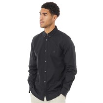 French Connection Mens Long Sleeve Plain Logo Shirt Black