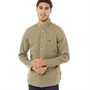 French Connection Mens Long Sleeve Plain Logo Shirt Light Khaki