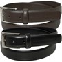 French Connection Mens Essential Leather Keeper Two Pack Belts Black/Brown/Polished Nickel