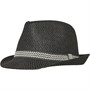 French Connection Mens Stripe Trilby Hat Charcoal