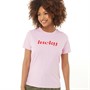 French Connection Womens Lucky T-Shirt Pastel Pink/Poppy
