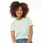 French Connection Womens No Worries T-Shirt Mint/Pink/White