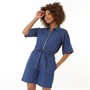 French Connection Womens Chambray Playsuit Chambray Blue