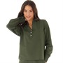 French Connection Womens Linen Blend Placket Top Olive