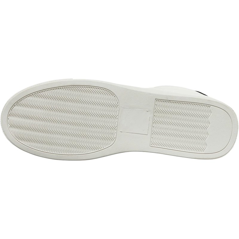 French Connection Mens Contrast Heel Trainers White/Mid Grey