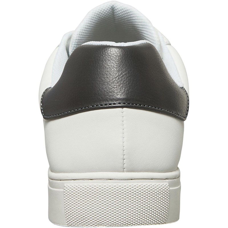 French Connection Mens Contrast Heel Trainers White/Mid Grey