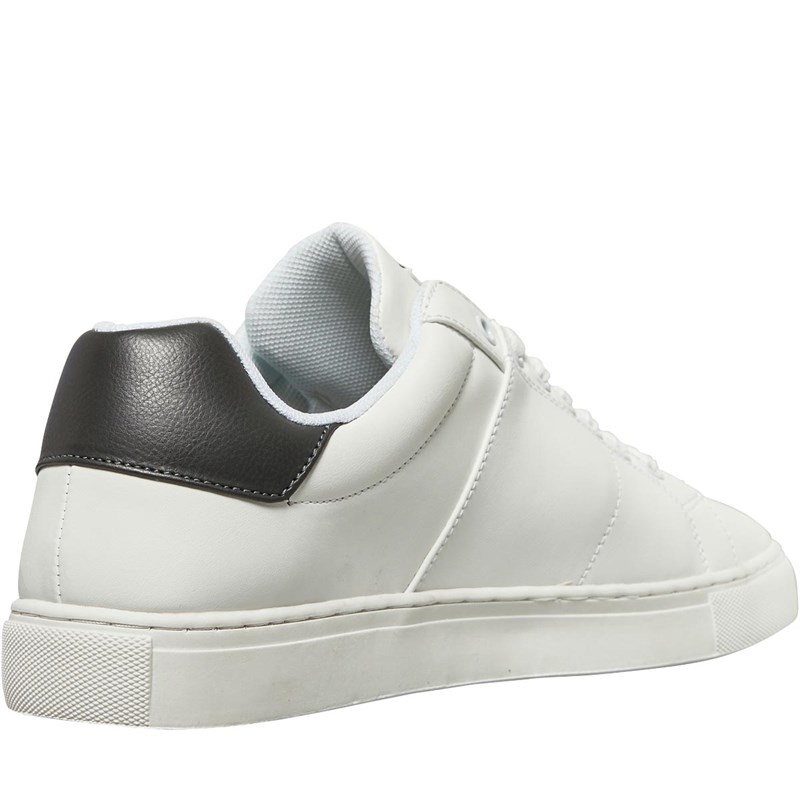 French Connection Mens Contrast Heel Trainers White/Mid Grey